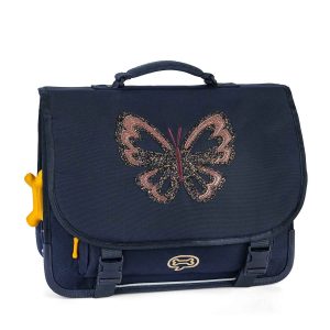Stones and Bones | Boekentas Cedar - Glitter Butterfly Navy