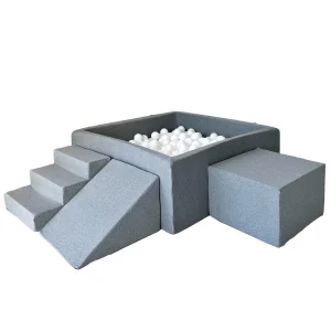 Moje | 3 Elementen + Ballenbad - Cotton Grey 106x106x40 cm + 400 Ballen