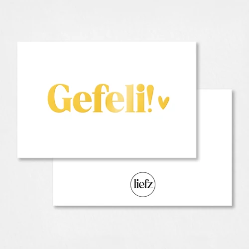 Mini kaartje | Gefeli | Goudfolie - Afbeelding 3
