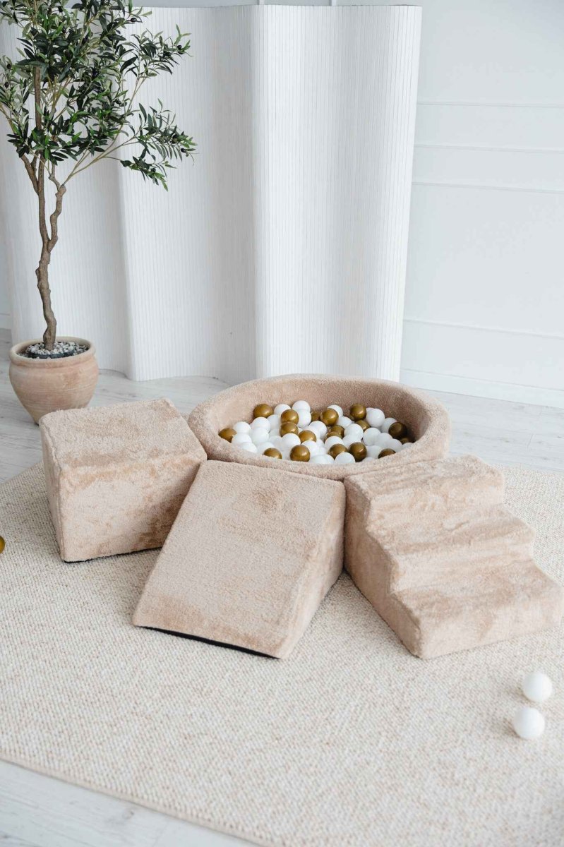 Moje | 3 Elementen + Ballenbad - Teddy Beige 90x30 cm + 200 Ballen - Afbeelding 3