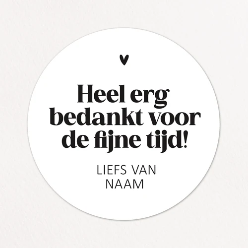 Stickers op maat | Bedankt voor de fijne tijd + naam | 10 stuks - Afbeelding 2